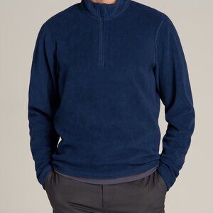 American Tall Half Zip Polar Men's Tall Fleece Pullover in Midnight Blue Size 2X